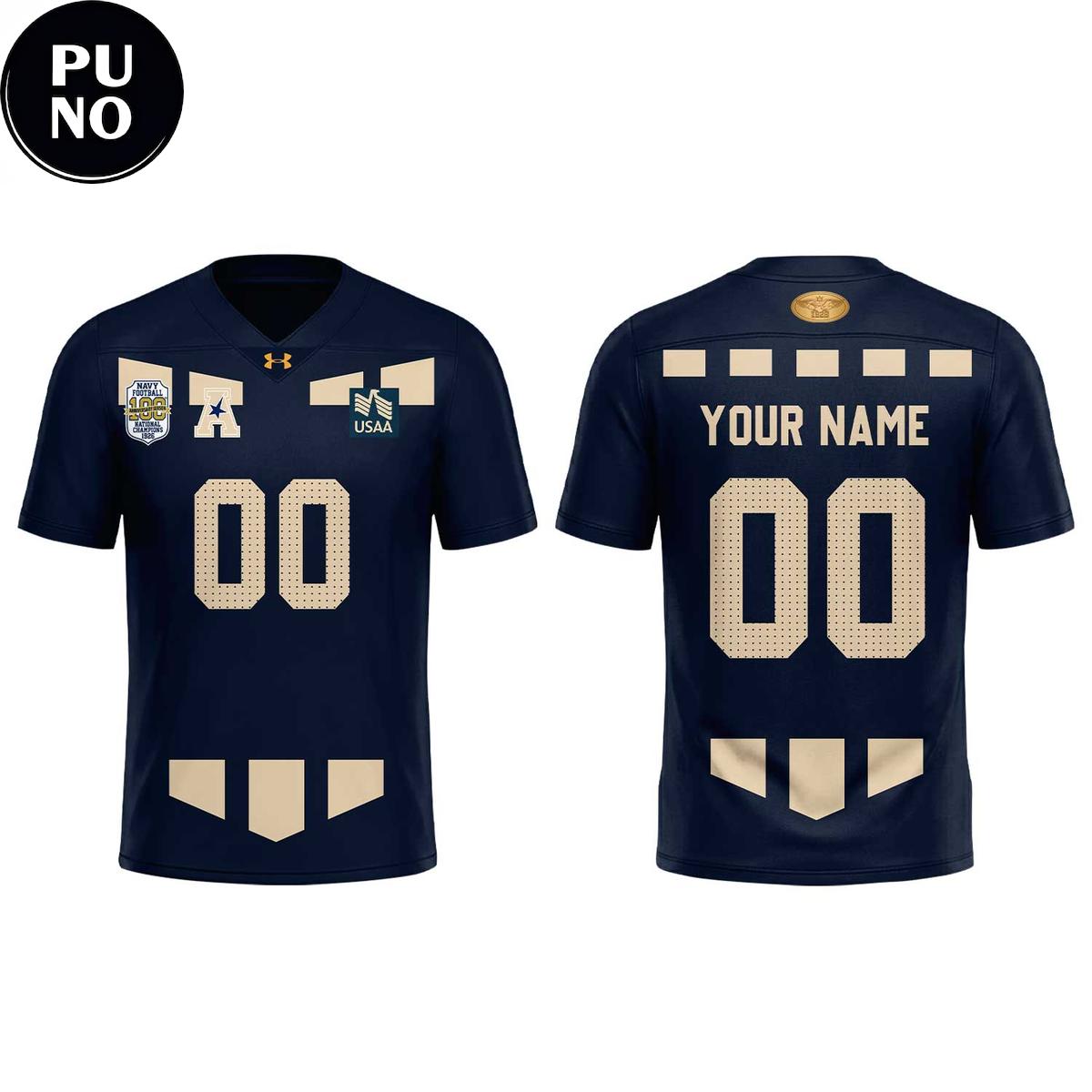 Navy Under Armour 100th Anniversary 2026 Replica Personalized Football Jersey