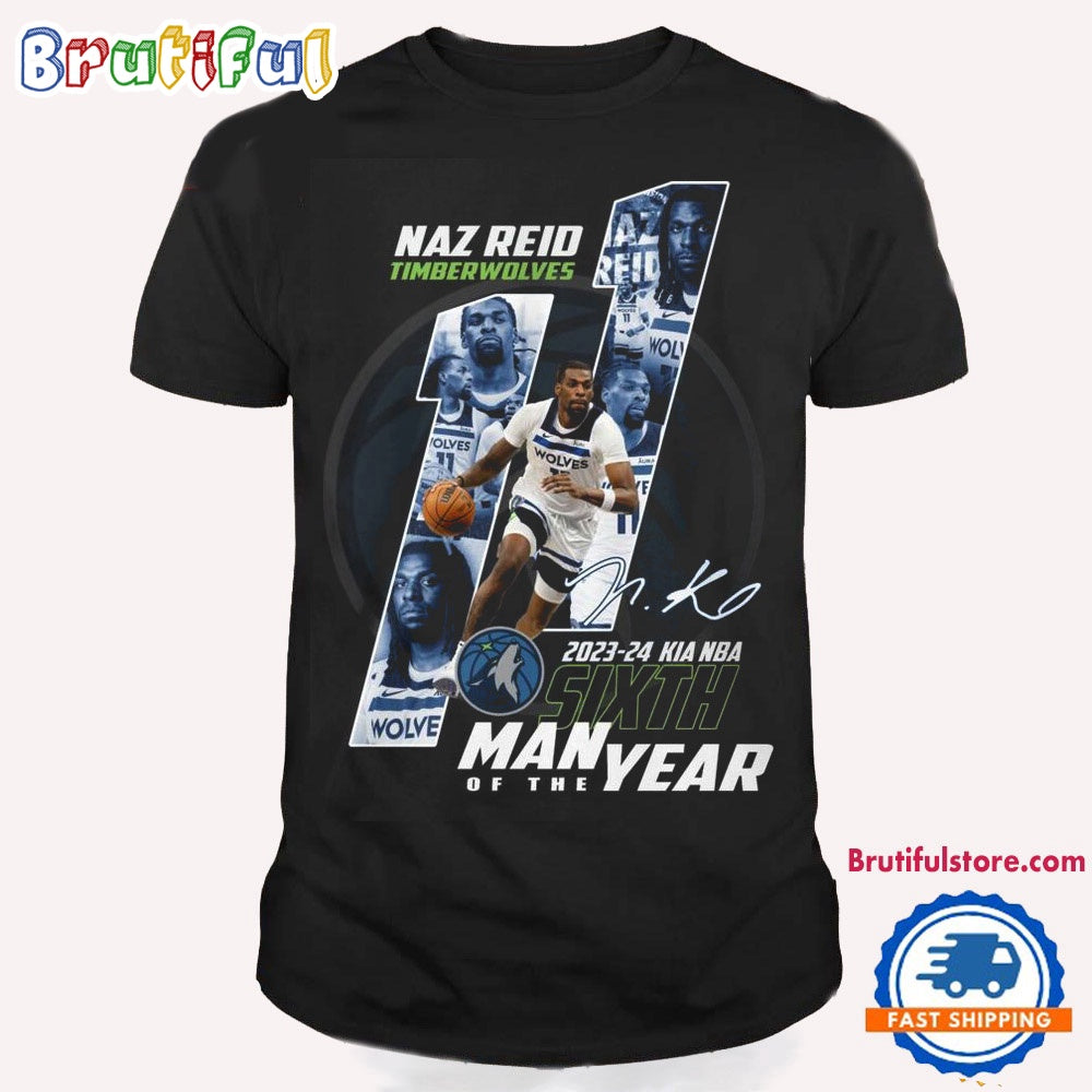 Naz Reid Timberwolves 2023-24 Kia NBA Sixth Man Of The Year Basketball T Shirt