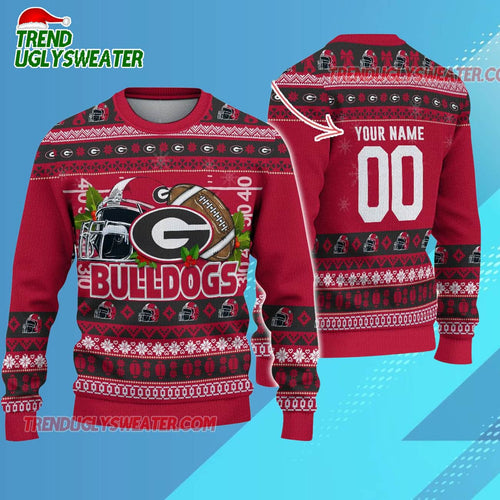 Ncaa Georgia Bulldogs Logo Team Football Custom Christmas Ugly Sweater
