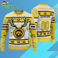 Personalized Ncaa Iowa Hawkeyes Special Reindeer Light Ugly Christmas Sweater