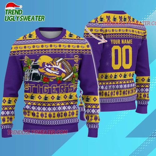 Ncaa Lsu Tigers Logo Team Football Custom Christmas Ugly Sweater