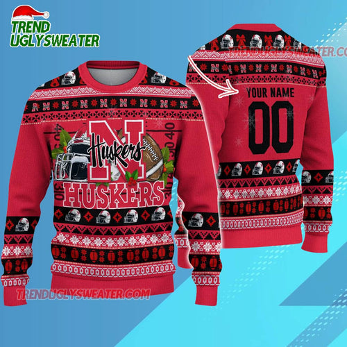 Ncaa Nebraska Cornhuskers Logo Team Football Custom Christmas Ugly Sweater