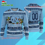 Ncaa North Carolina Tar Heels Logo Team Football Custom Christmas Ugly Sweater