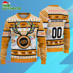 Personalized Ncaa Oklahoma State Cowboys Special Reindeer Light Ugly Christmas Sweater