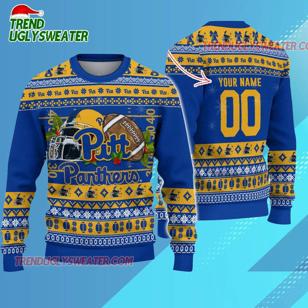 Ncaa Pittsburgh Panthers Logo Team Football Custom Christmas Ugly Sweater