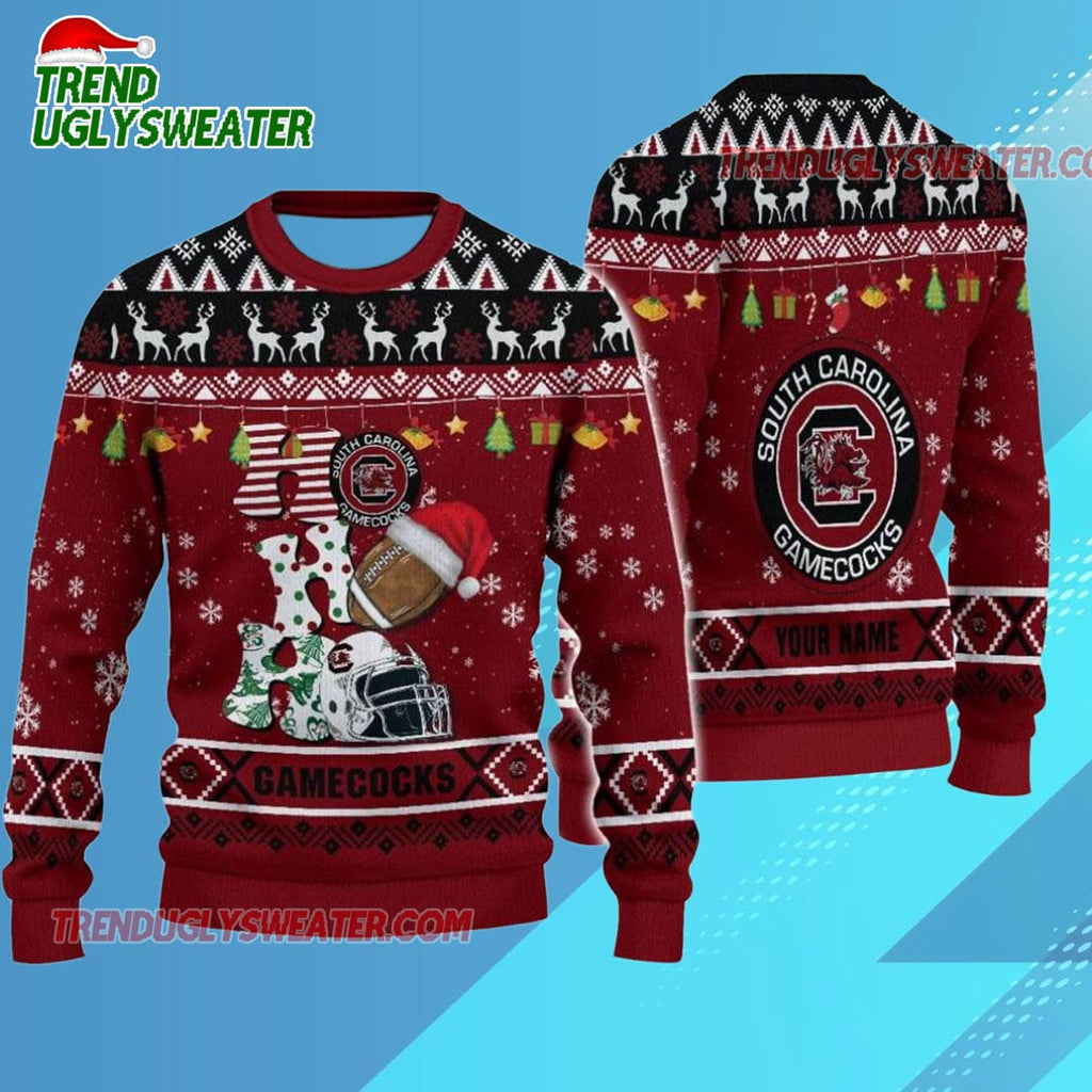 Ncaa South Carolina Gamecocks Football Ho Ho Ho Ugly Christmas Sweater
