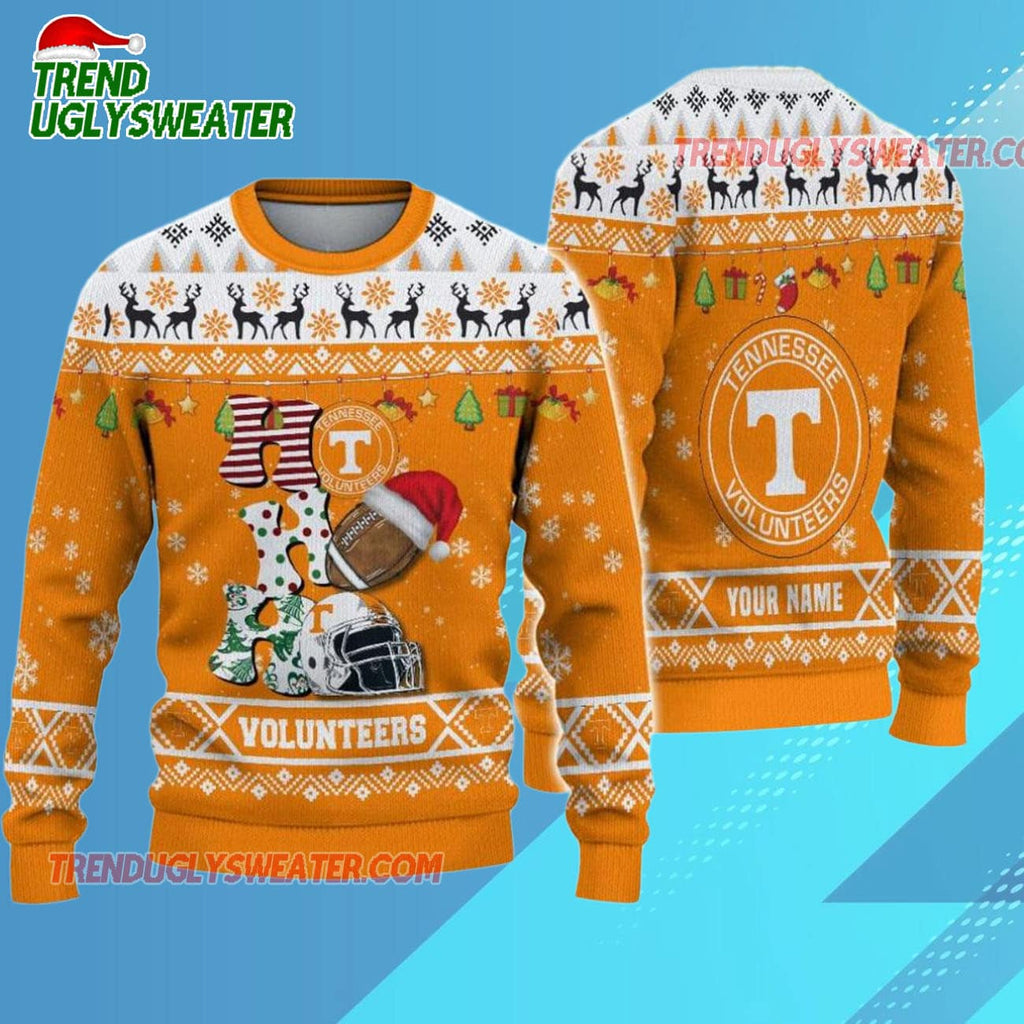 Ncaa Tennessee Volunteers Football Ho Ho Ho Ugly Christmas Sweater