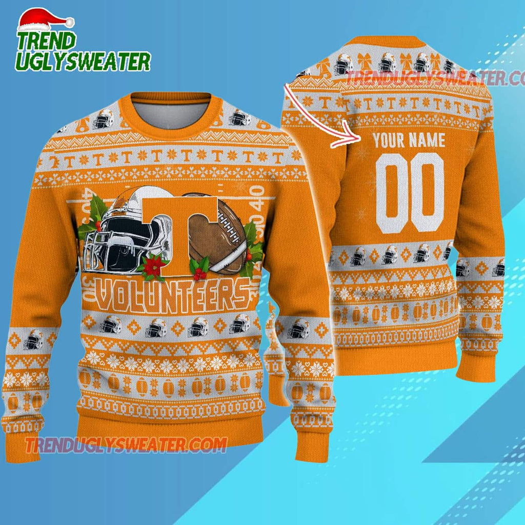 Ncaa Tennessee Volunteers Logo Team Football Custom Christmas Ugly Sweater
