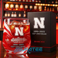Nebraska Cornhuskers 135th Anniversary Whiskey Glass