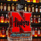 Nebraska Cornhuskers 5-Time National Champions Whiskey Bottle