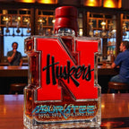 Nebraska Cornhuskers 5-Time National Champions Whiskey Bottle