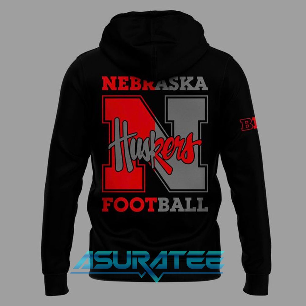 Nebraska Cornhuskers Football Back In Black 2025 Hoodie, Cap