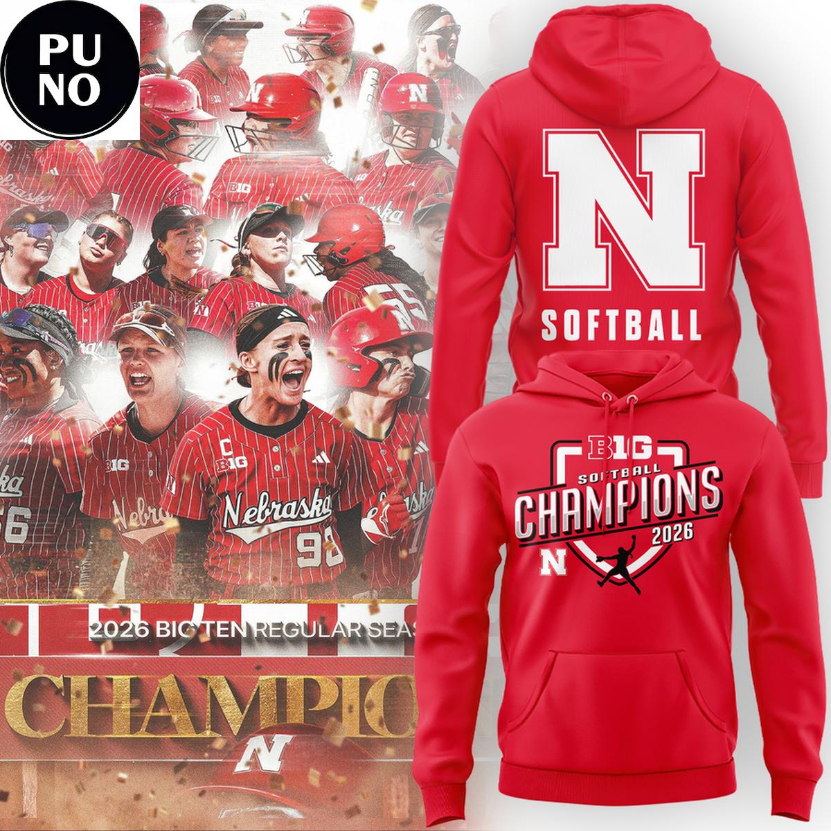 Nebraska Cornhuskers Softball 2026 Big Ten Regular Season Champions Hoodie Shirt