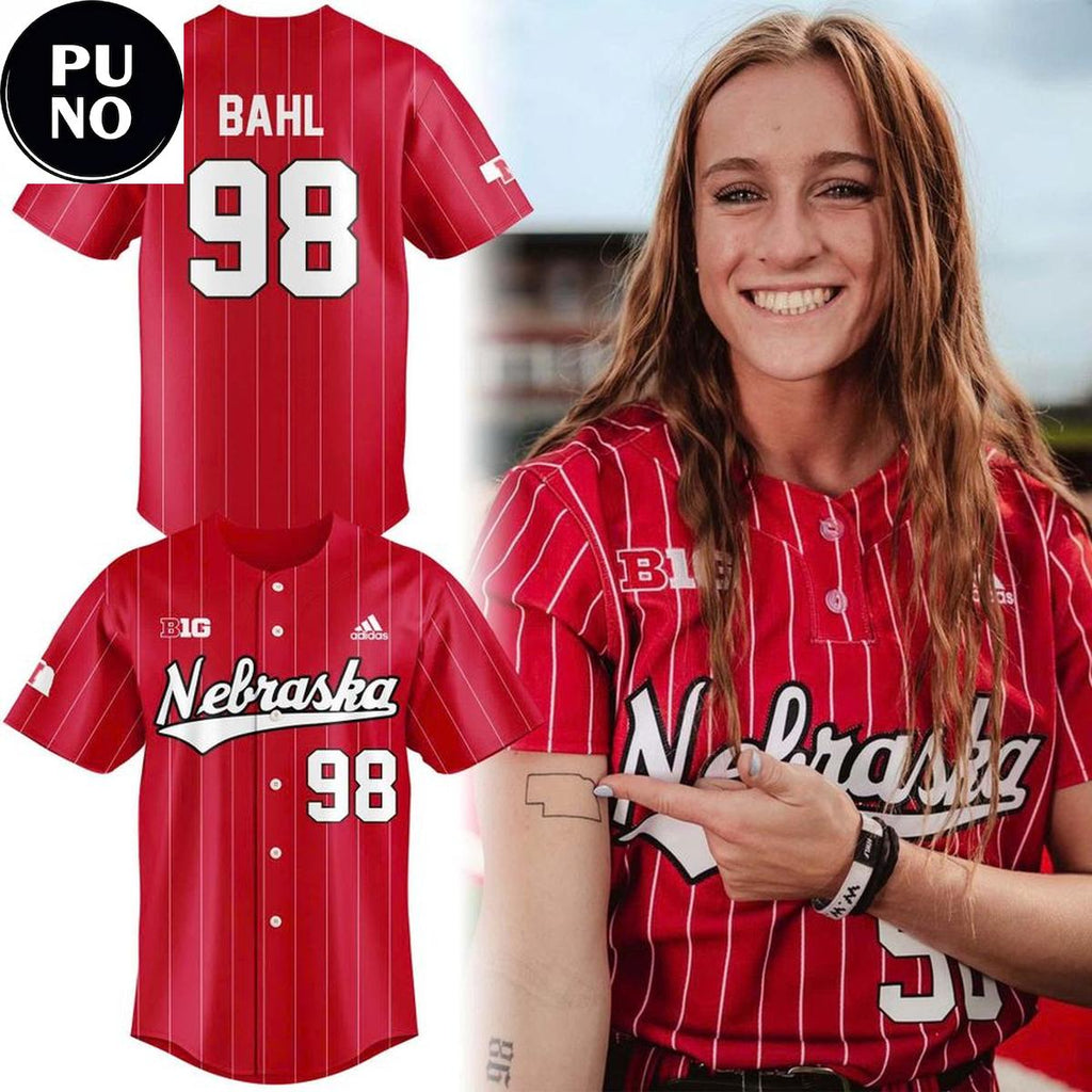 Nebraska Cornhuskers Softball 2026 Jordyn Bahl #98 Baseball Jersey