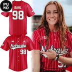 Nebraska Cornhuskers Softball 2026 Jordyn Bahl #98 Baseball Jersey