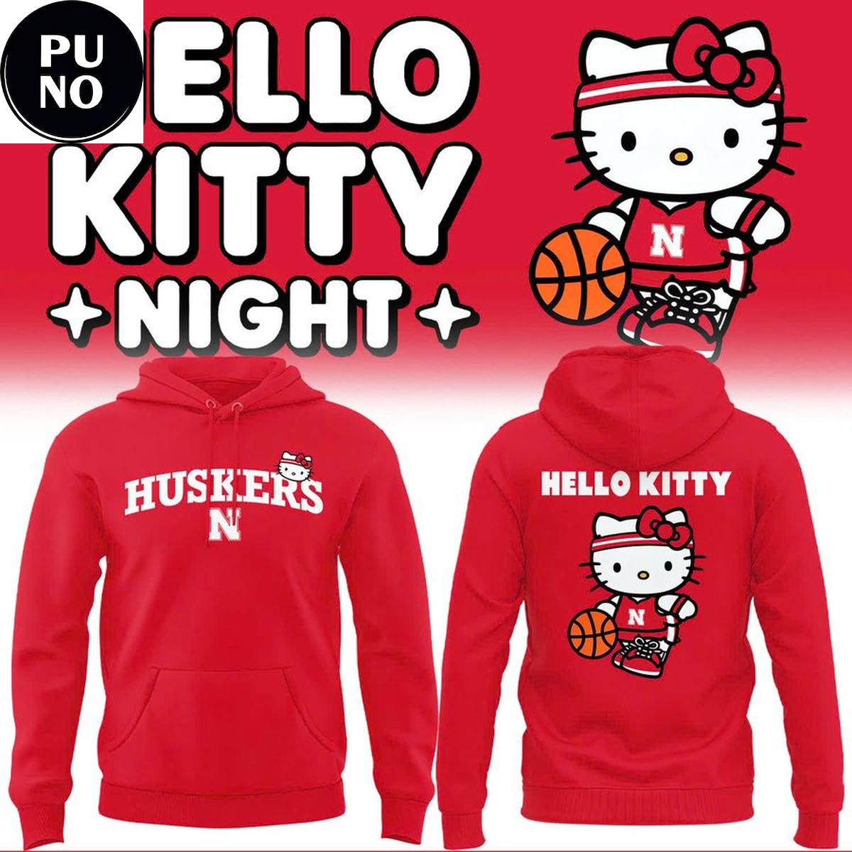 Nebraska Cornhuskers x Hello Kitty Red 2026 Hoodie T-Shirt