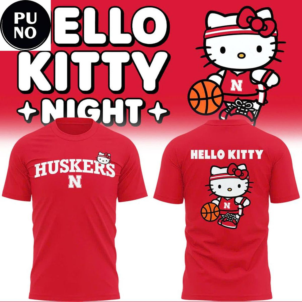 Nebraska Cornhuskers x Hello Kitty Red 2026 Hoodie T-Shirt