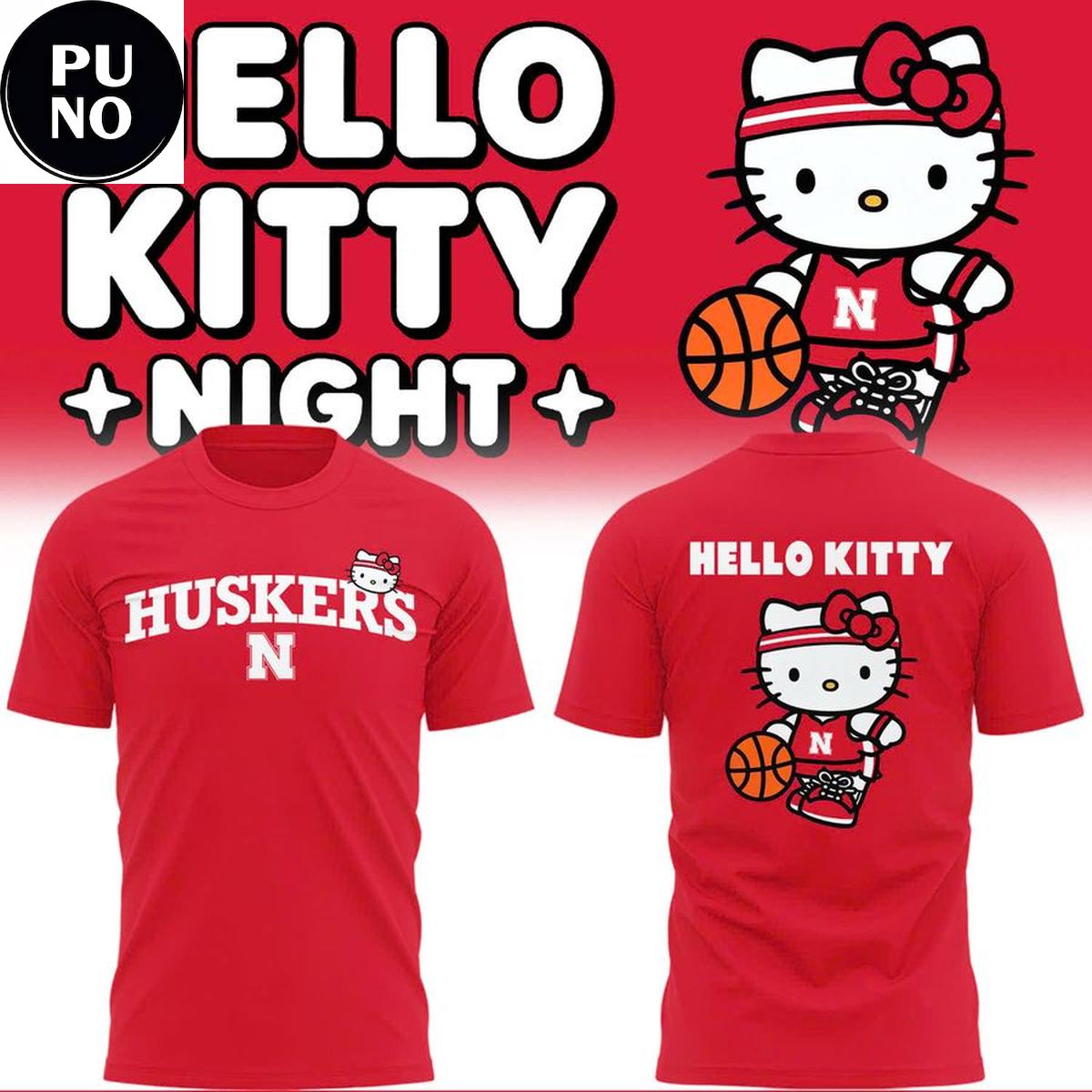 Nebraska Cornhuskers x Hello Kitty Red 2026 Hoodie T-Shirt