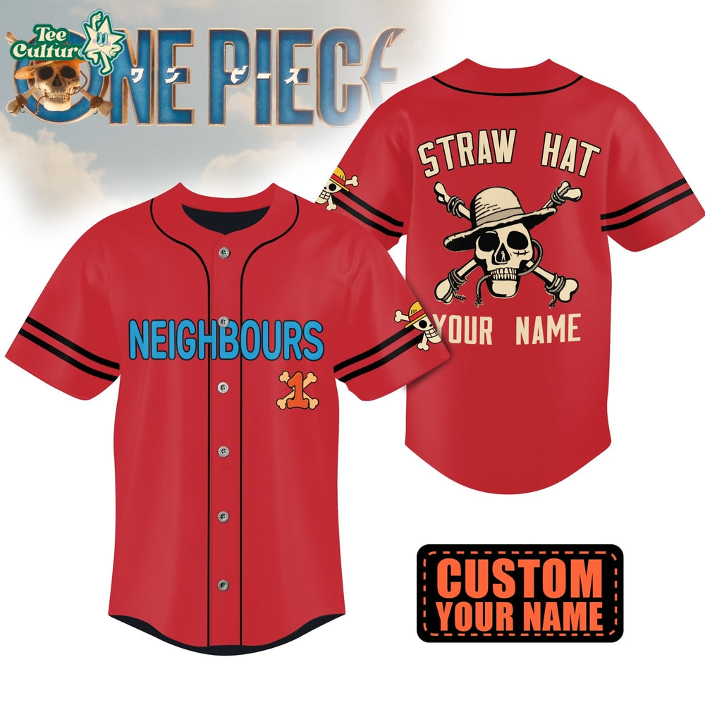 Netflix One Piece Straw Hat Crew Neighborhood Baseball Jersey