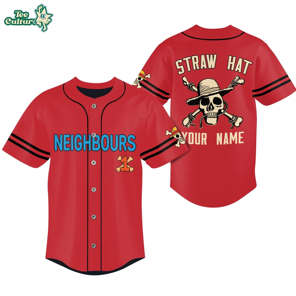 Netflix One Piece Straw Hat Crew Neighborhood Baseball Jersey