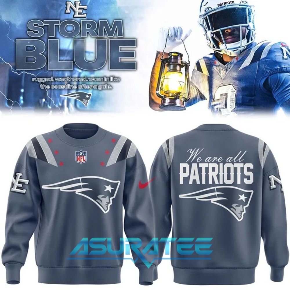 New England Patriots 2025 Rivalries Nor’Easter Storm Blue Sweatshirt