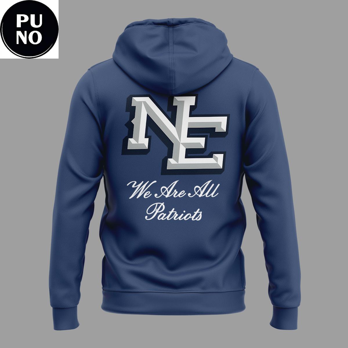 New England Patriots 2026 We Are All Patriots Custom Name Hoodie