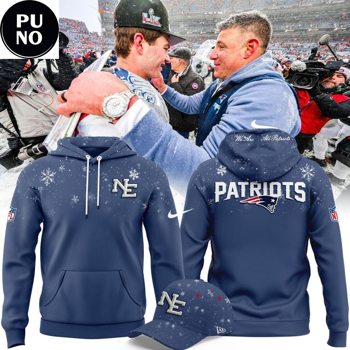 New England Patriots 2026 We Are All Patriots Snow Hoodie