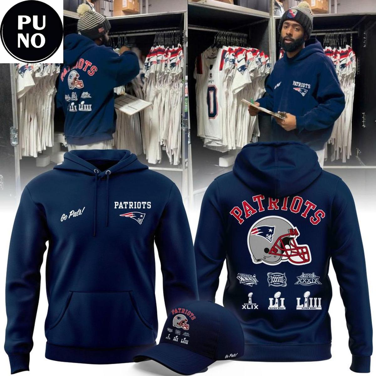 New England Patriots 3x Super Bowl Champions Hoodie Shirt