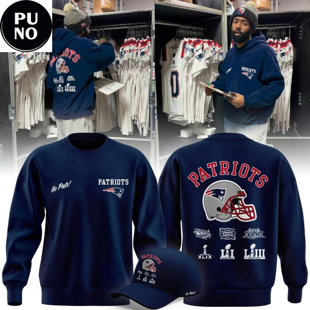 New England Patriots 3x Super Bowl Champions Hoodie Shirt