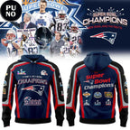 New England Patriots 7 Times Super Bowl Champions Hoodie T-Shirt