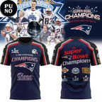 New England Patriots 7 Times Super Bowl Champions Hoodie T-Shirt