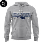 New England Patriots AFC Champions 2025-26 Gray Hoodie T-Shirt