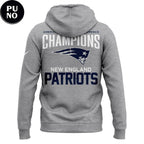 New England Patriots AFC Champions 2025-26 Gray Hoodie T-Shirt
