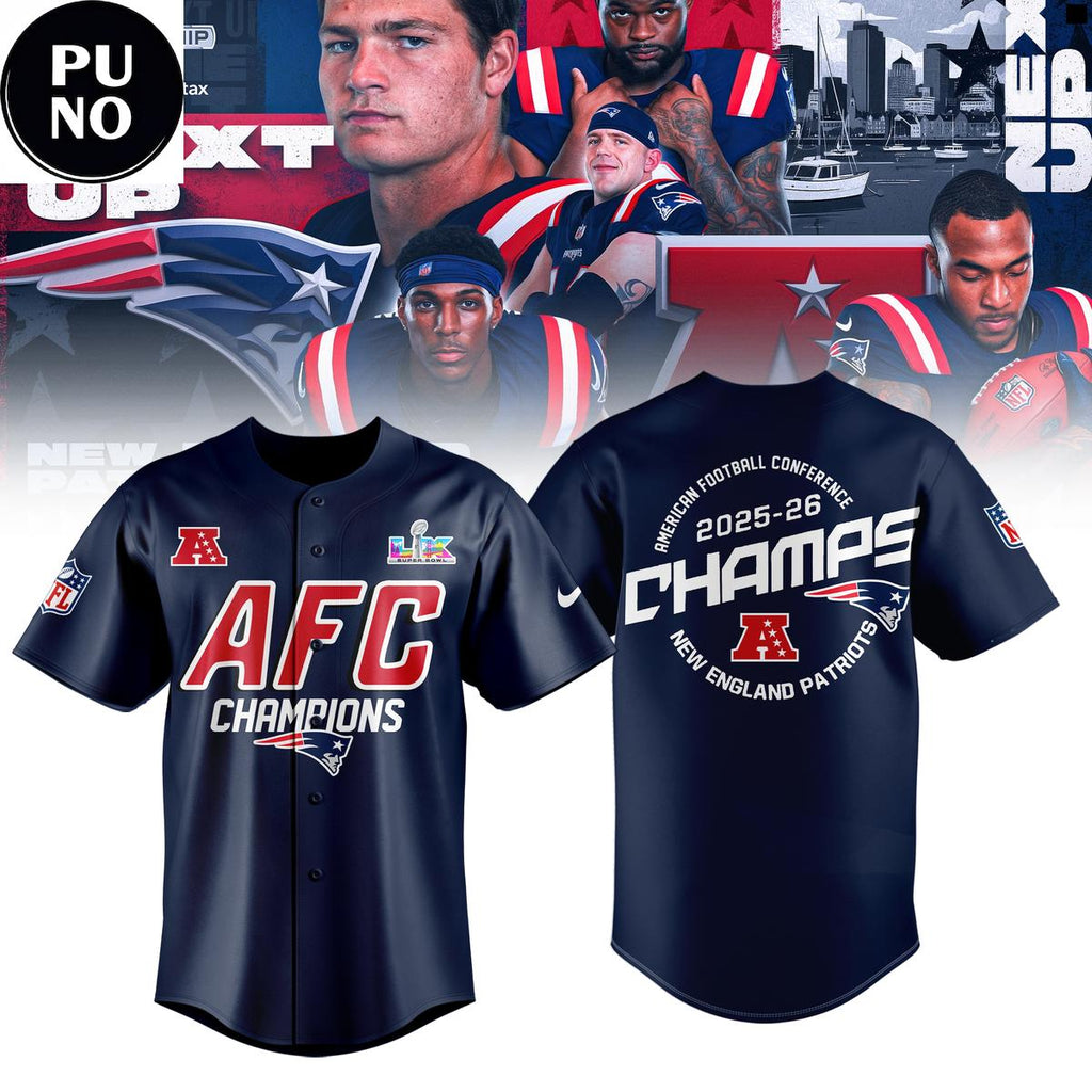 New England Patriots AFC Champions 25-26 Baseball Jersey