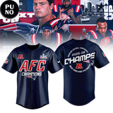New England Patriots AFC Champions 25-26 Baseball Jersey