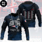 New England Patriots AFC Champions Super Bowl LX Our Time Roster Hoodie T-Shirt