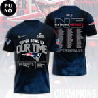 New England Patriots AFC Champions Super Bowl LX Our Time Roster Hoodie T-Shirt