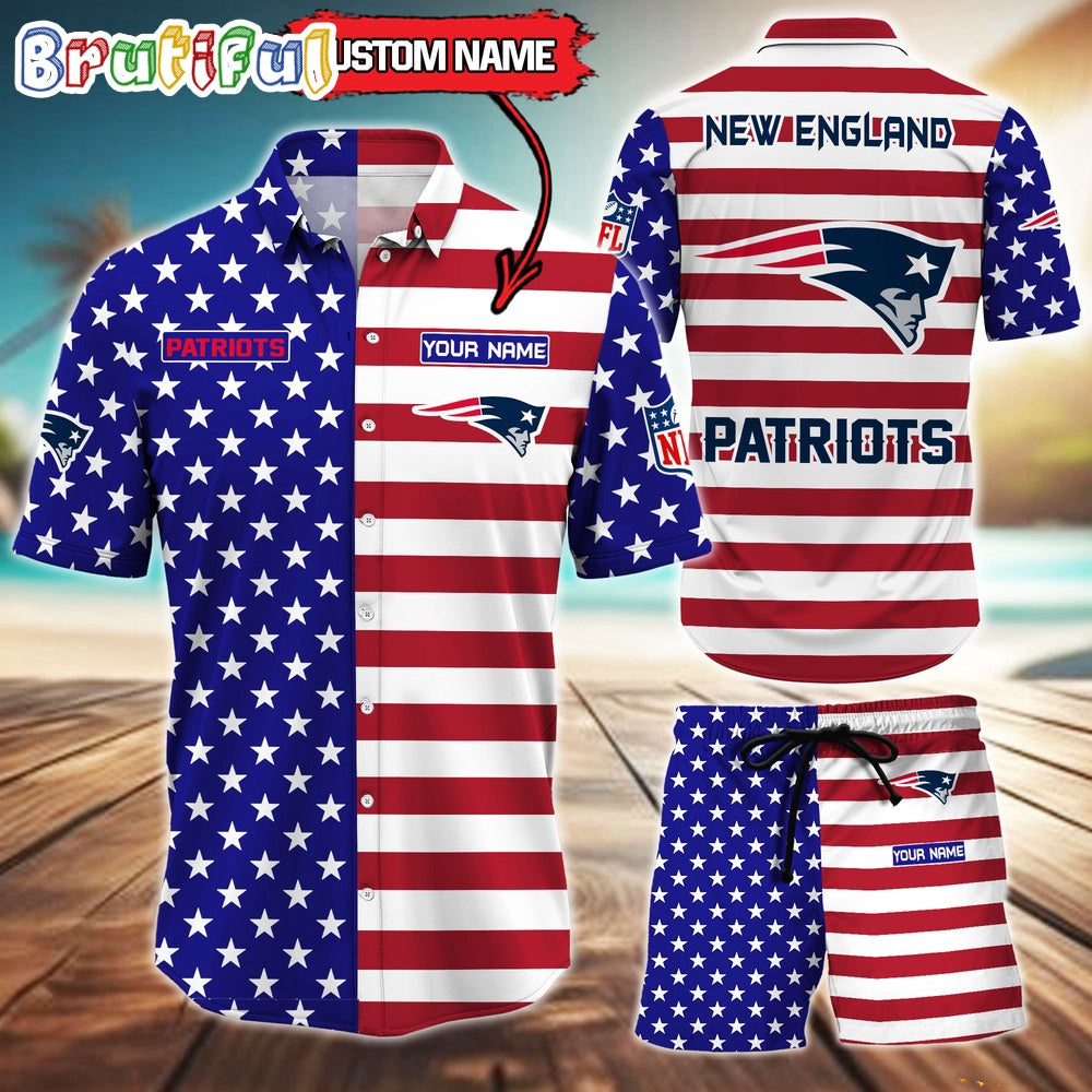 New England Patriots American Flag Hawaii Shirt