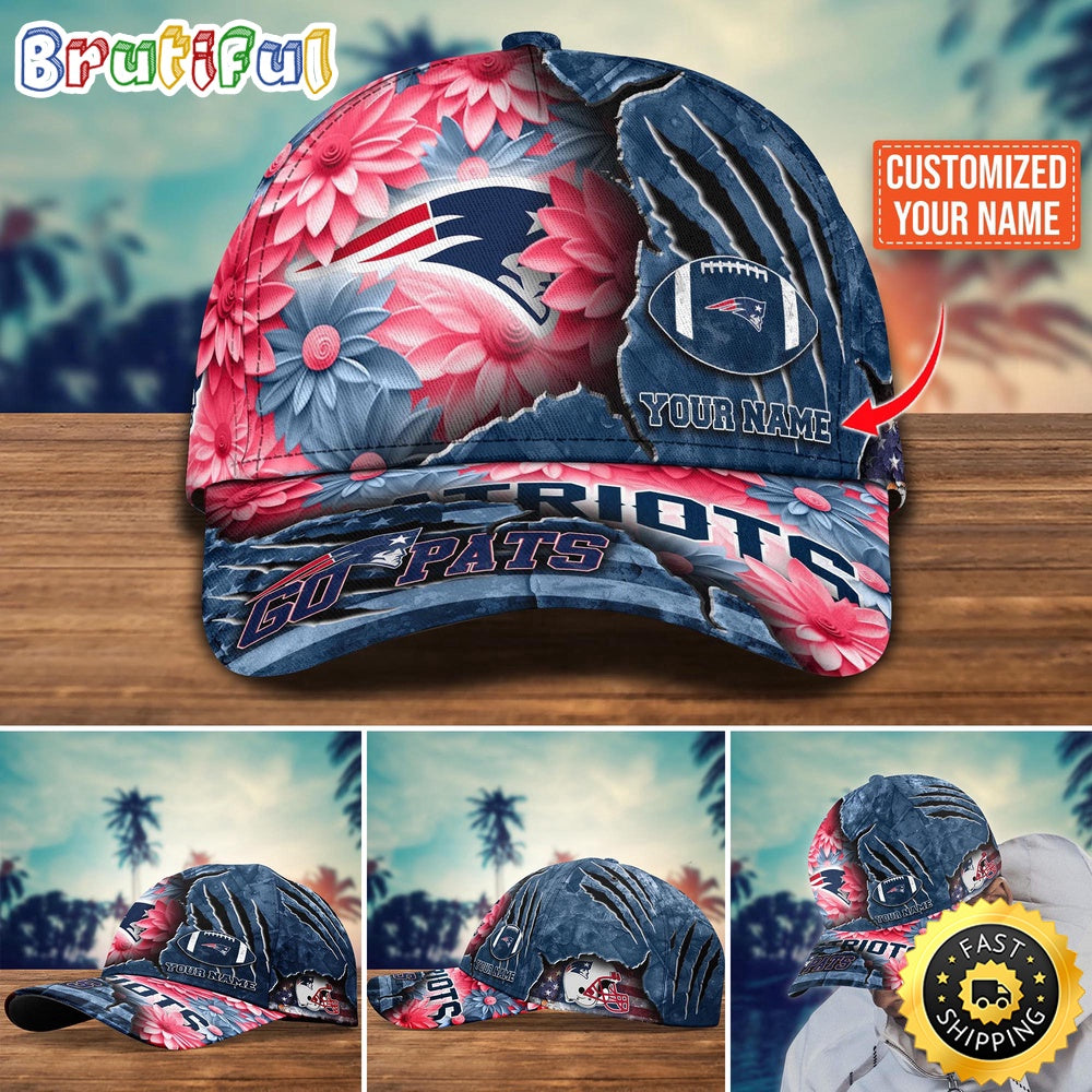 New England Patriots Baseball Cap Flower New Trending Custom Cap For Fan