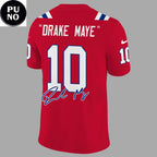 New England Patriots Drake Maye #10 Football Jersey