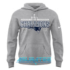 New England Patriots Heather Gray 2025 AFC Champions Locker Room Trophy Hoodie Set