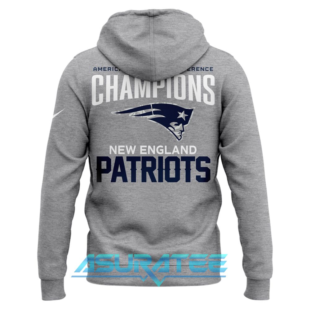 New England Patriots Heather Gray 2025 AFC Champions Locker Room Trophy Hoodie Set