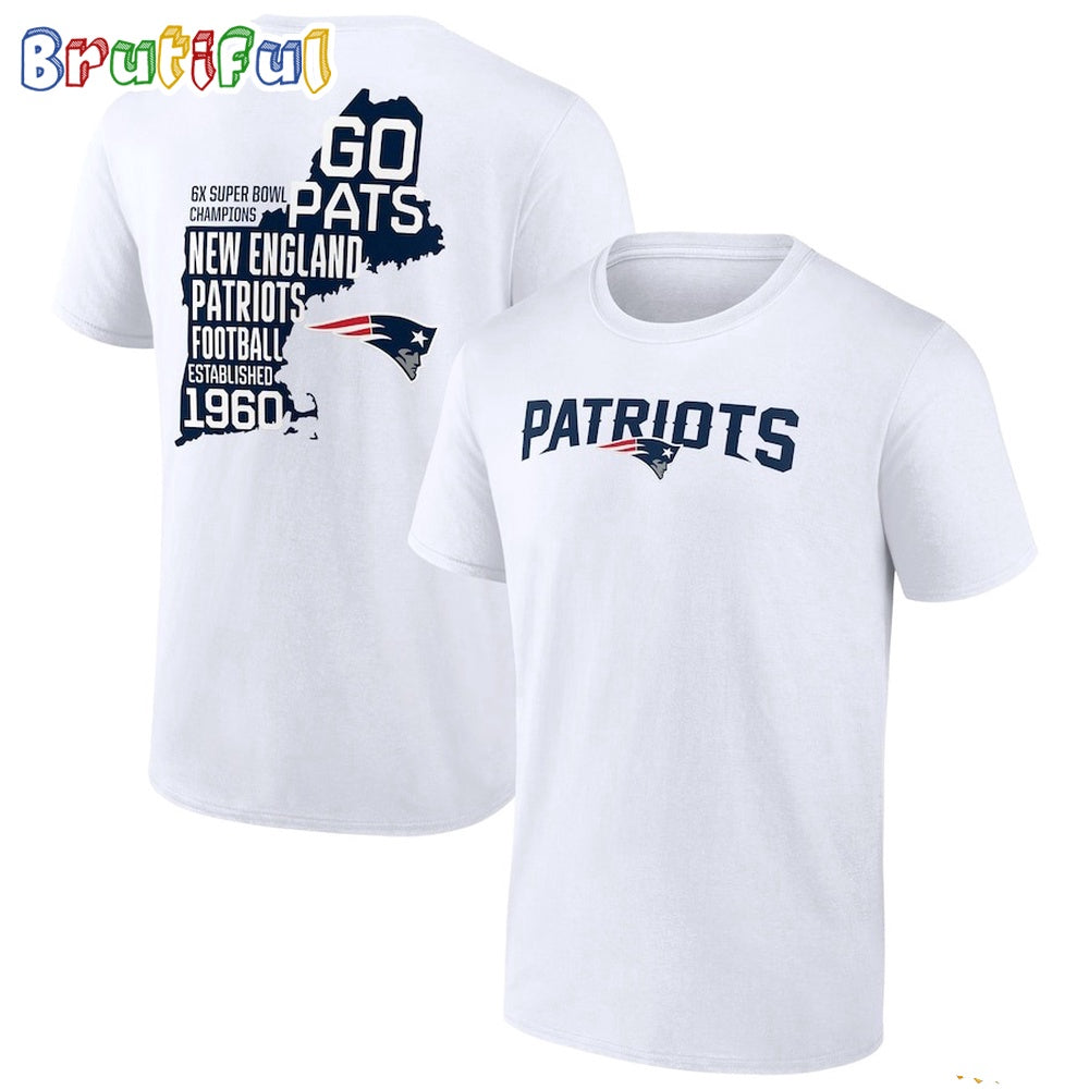 New England Patriots Maps Football 2024 New T Shirt