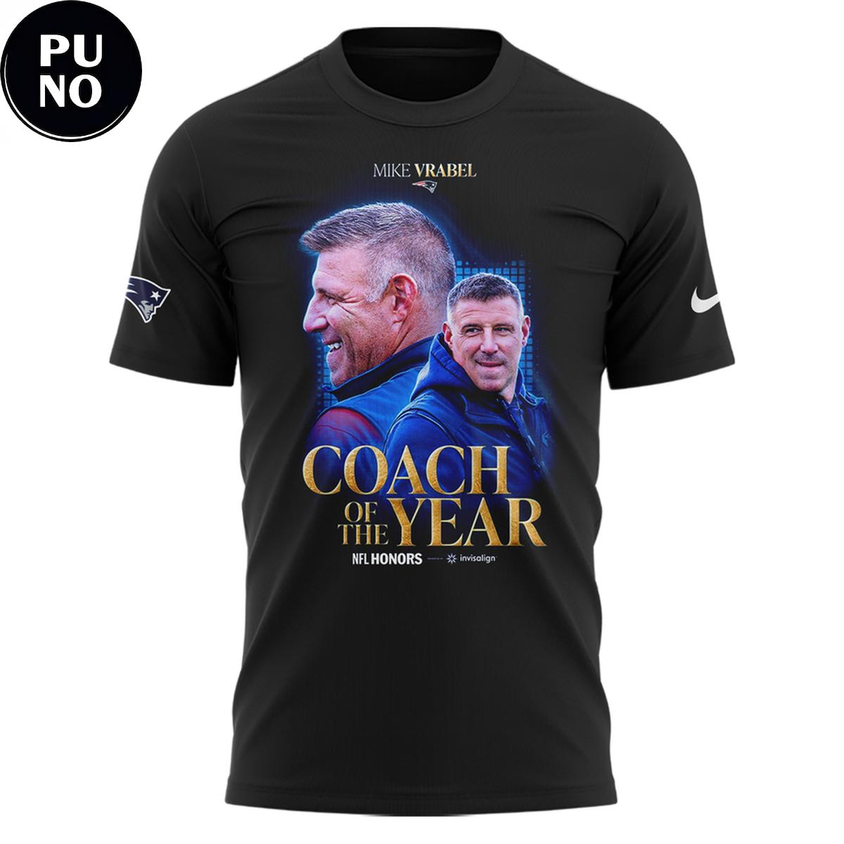 New England Patriots Mike Vrabel Coach of the Year 2026 Hoodie Shirt