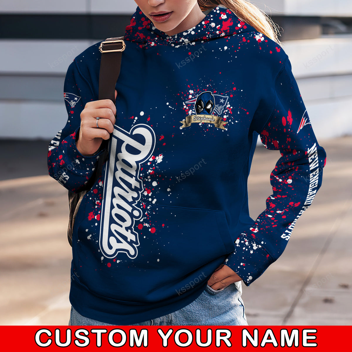 Custom NFL New England Patriots Hoodie Leggings Rock Paper Scissors Throat Punch I Win Hoodie