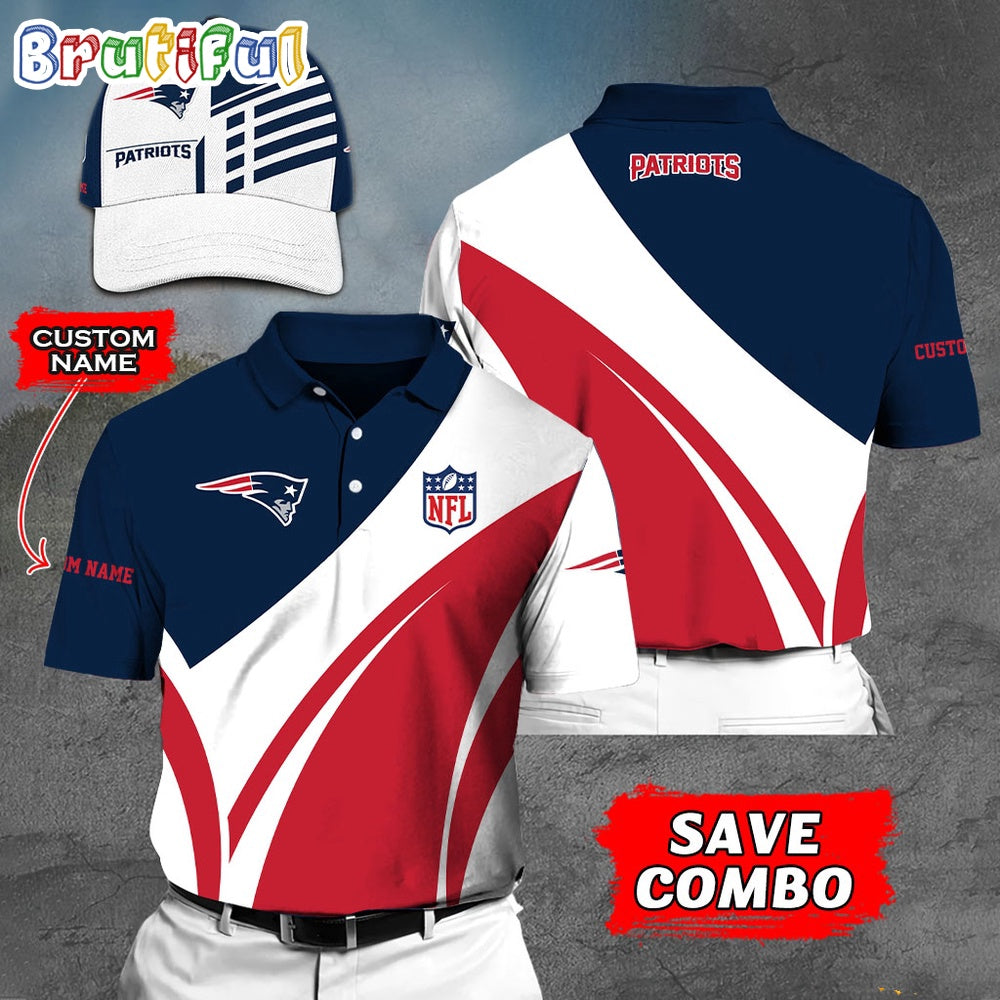 New England Patriots Polo Shirt Custom Name Football Polo Shirts