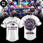 New England Patriots Super Bowl LX Champions 2026 Baseball Jersey