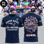 New England Patriots Super Bowl LX Champions 2026 Hoodie T-Shirt