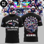 New England Patriots Super Bowl LX Champions 2026 Hoodie T-Shirt