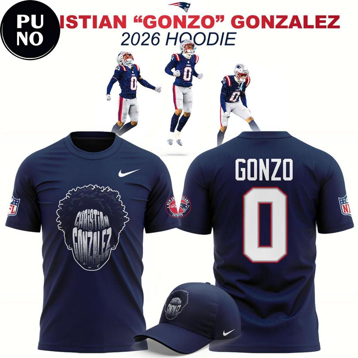 New England Patriots x Christian “Gonzo” Gonzalez 2026 Hoodie T-Shirt